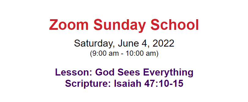 Zoom Sunday School-060422